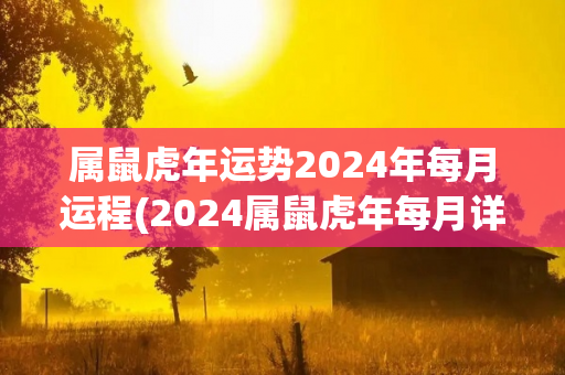 属鼠虎年运势2024年每月运程(2024属鼠虎年每月详解！)