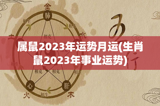 属鼠2023年运势月运(生肖鼠2023年事业运势)