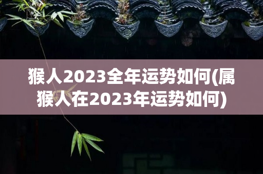 猴人2023全年运势如何(属猴人在2023年运势如何)-第1张图片-星缘配