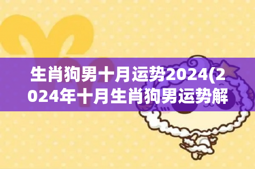 生肖狗男十月运势2024(2024年十月生肖狗男运势解析)