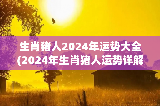 生肖猪人2024年运势大全(2024年生肖猪人运势详解)