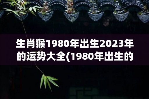 生肖猴1980年出生2023年的运势大全(1980年出生的生肖猴2023年运势大全)
