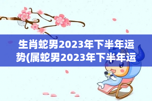 生肖蛇男2023年下半年运势(属蛇男2023年下半年运势是什么样的)