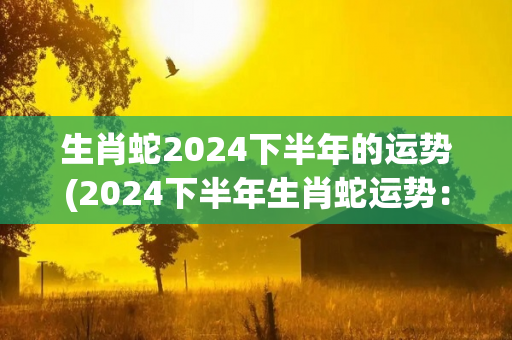 生肖蛇2024下半年的运势(2024下半年生肖蛇运势：步入事业巅峰，财运亨通！)