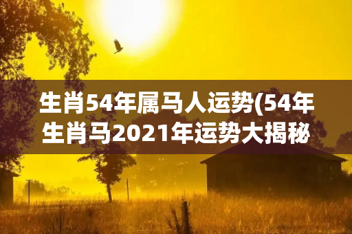 生肖54年属马人运势(54年生肖马2021年运势大揭秘！)