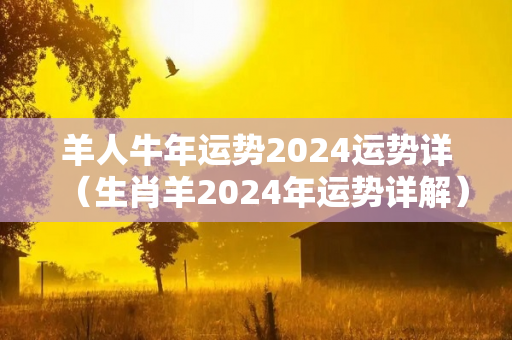 羊人牛年运势2024运势详（生肖羊2024年运势详解）
