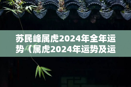 苏民峰属虎2024年全年运势（属虎2024年运势及运程）