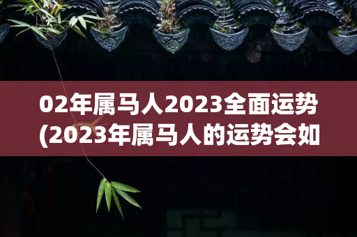 02年属马人2023全面运势(2023年属马人的运势会如何)-第1张图片-星缘配