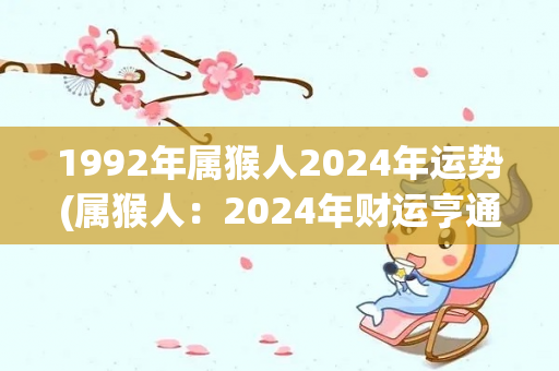 1992年属猴人2024年运势(属猴人：2024年财运亨通)