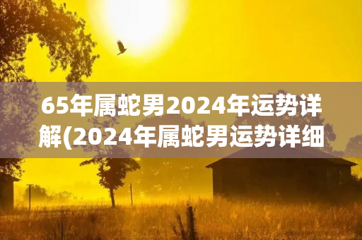 65年属蛇男2024年运势详解(2024年属蛇男运势详细解析)-第1张图片-星缘配