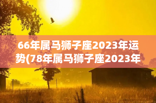 66年属马狮子座2023年运势(78年属马狮子座2023年运势进入2023年)