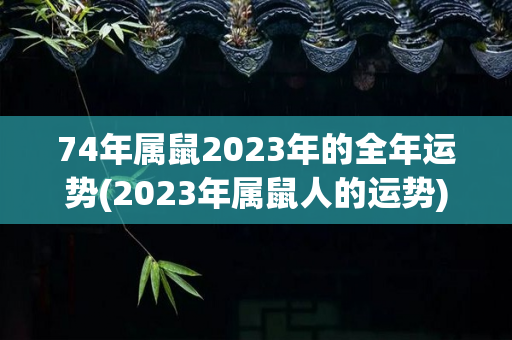 74年属鼠2023年的全年运势(2023年属鼠人的运势)