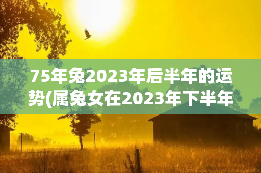 75年兔2023年后半年的运势(属兔女在2023年下半年会发生什么事？)
